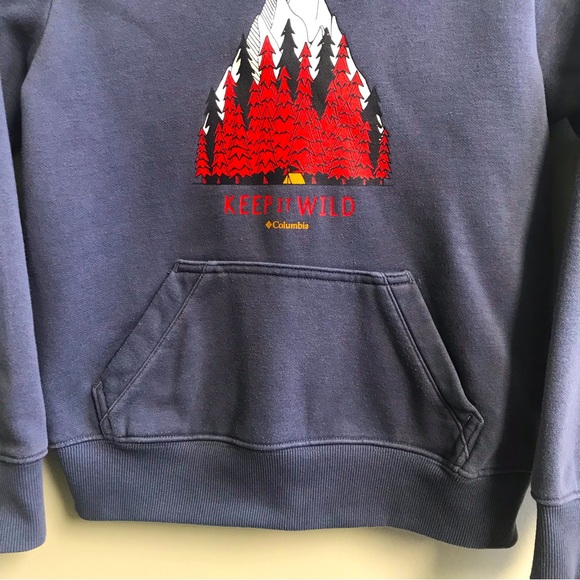Columbia Blue, “Keep it wild” Hooded Pullover Sweatshirt, Size M (10-12) Boys. - Picture 2 of 5